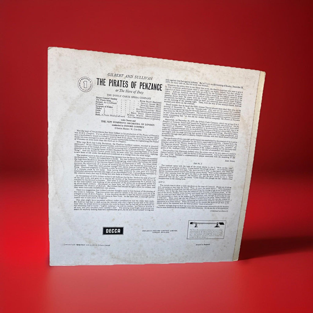 The D'Oyly Carte Opera Company The Pirates Of Penzance 1959 Decca Records 12"