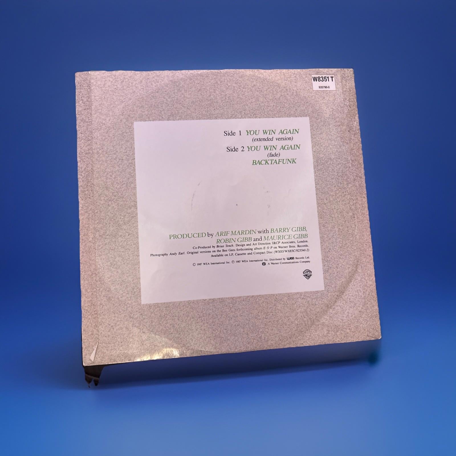 Bee Gees 12" Single "You Win Again" Remix 1987 UK Press Vinyl Record