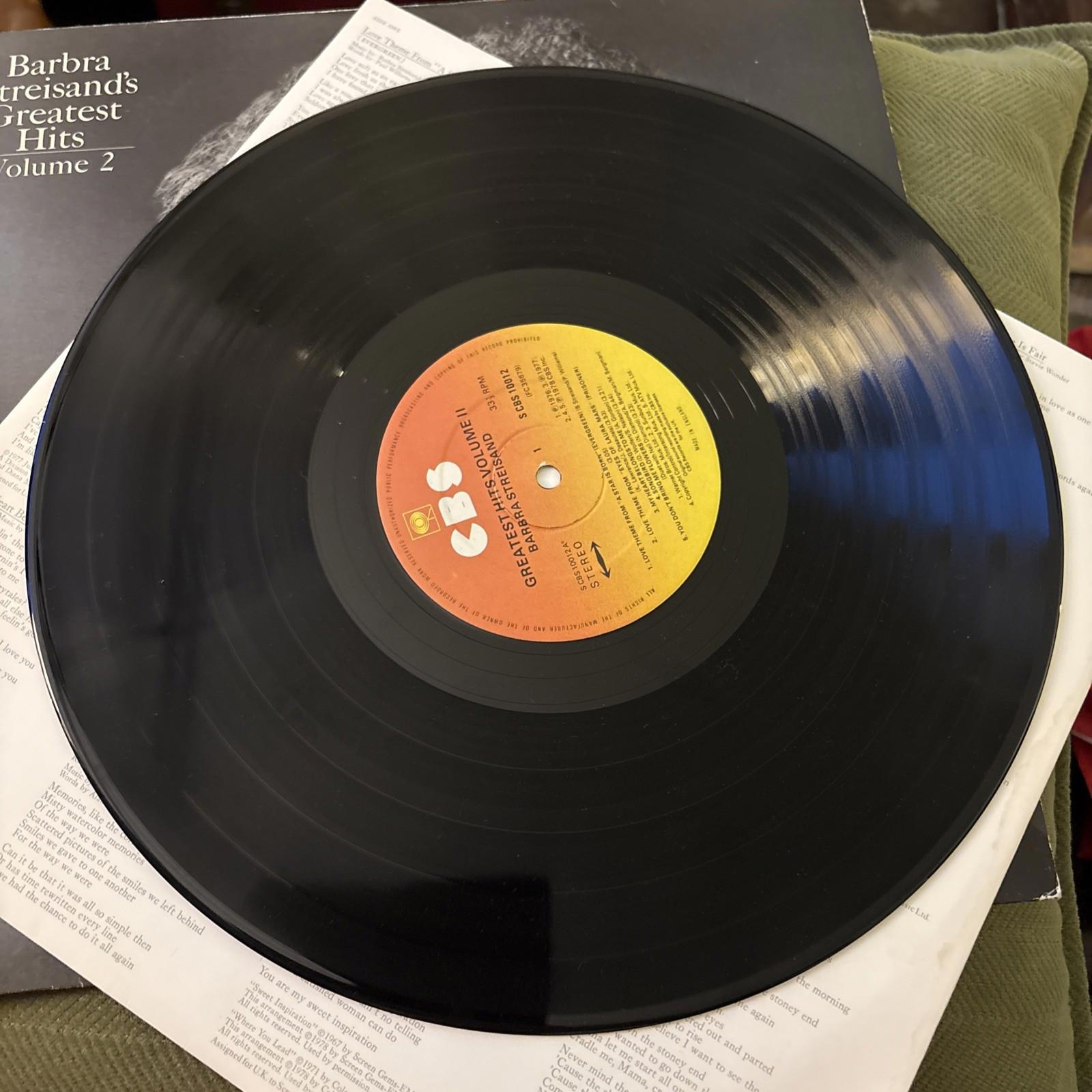 Barbra Streisands Greatest Hits Volume 2 LP CBS 10012 Vinyl Record Album