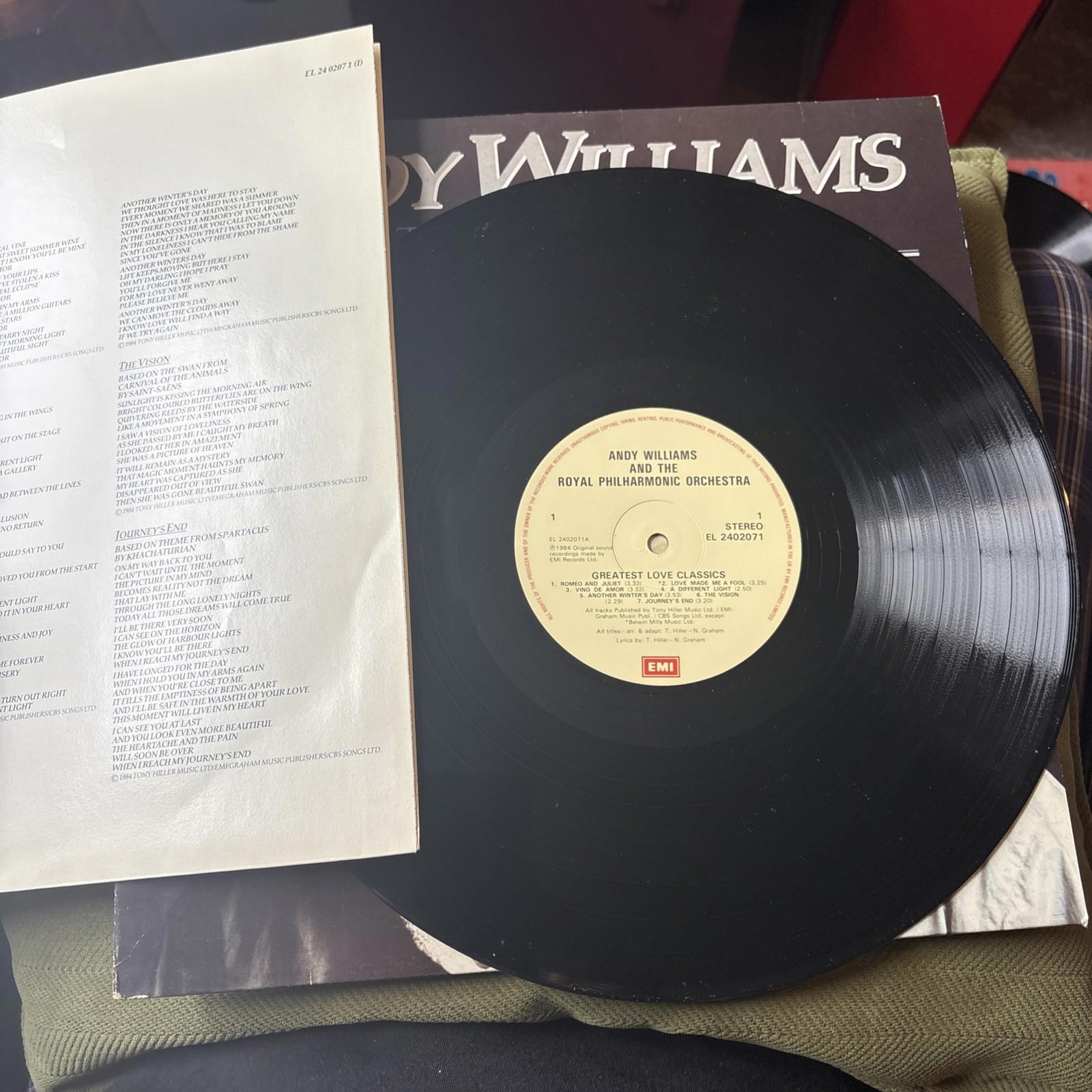 Andy Williams - Greatest Love Classics - Vinyl Record LP Album - 1984 EL 2402071