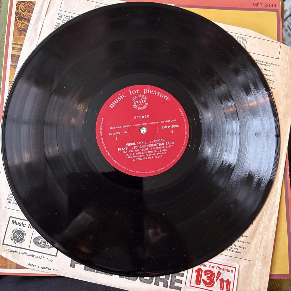 Bach Organ Works Virgil Fox Columbia Records Vinyl LP Classical Stereo VG+