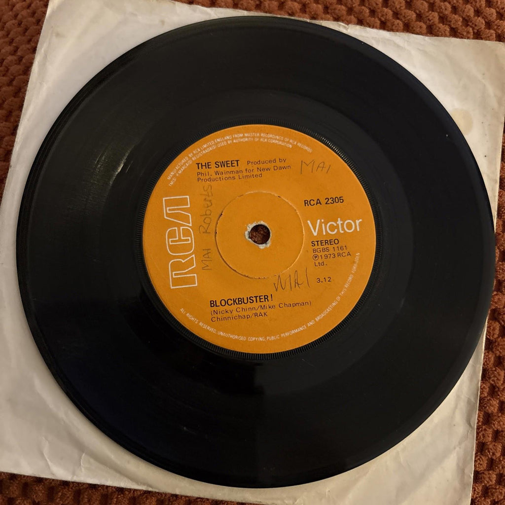 The Sweet - Blockbuster/ Need A Lot Of Lovin’ 7" Vinyl Single Record 1973