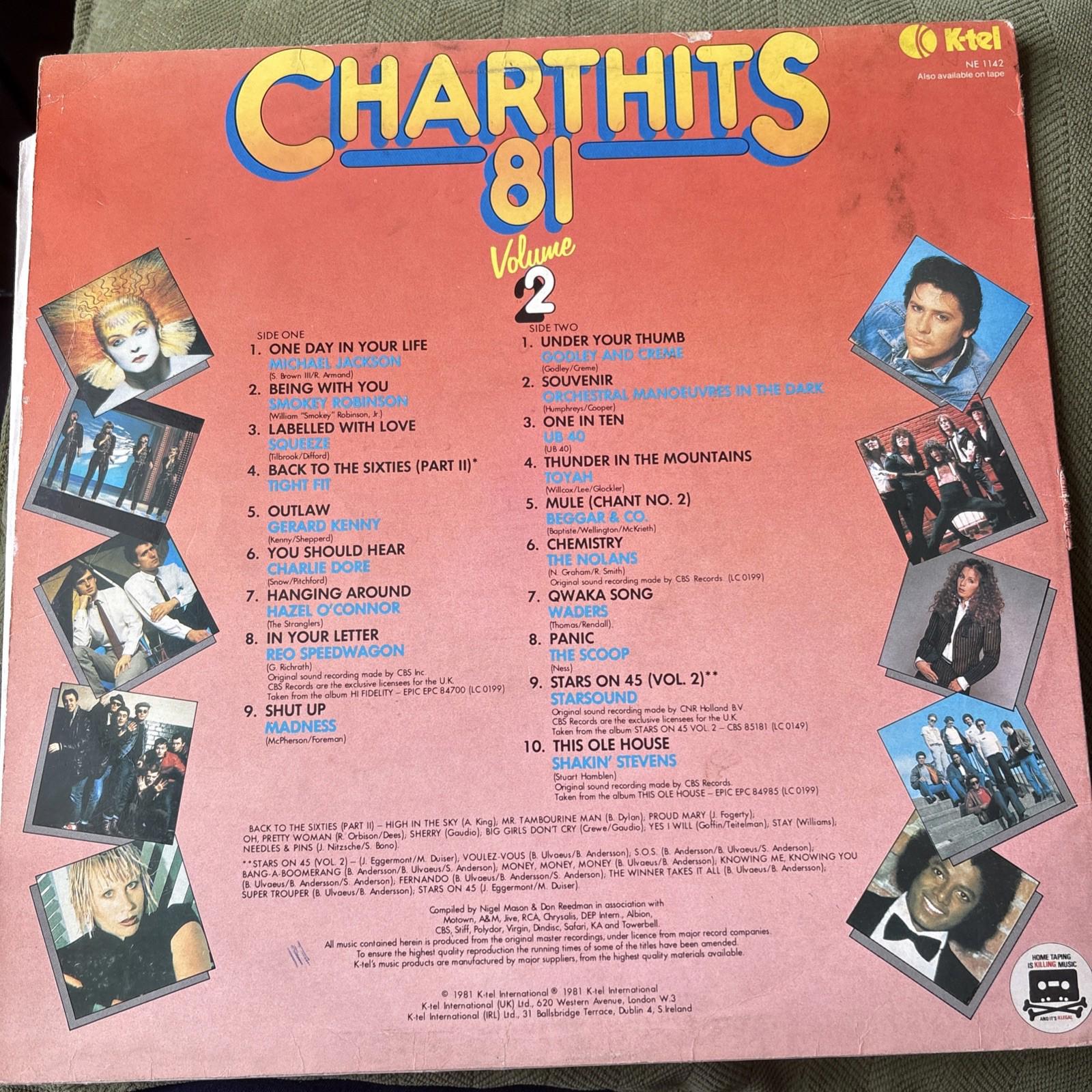 80’s Compilation Album CHART HITS 81 VOLUME 2 - VINYL LP RECORD - 1981 - NE 1142