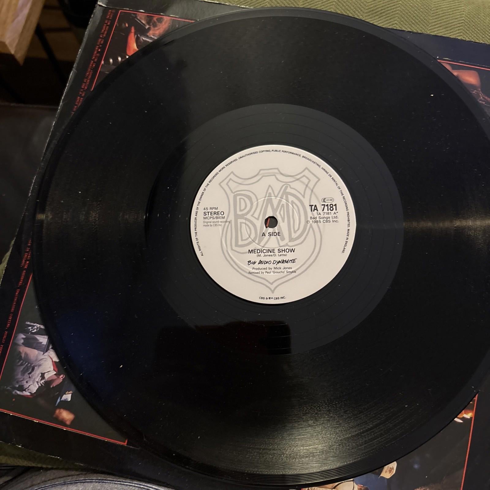 Big Audio Dynamite - Medicine Show 12" CBS Record Vinyl 1985 TA 7181 Mick Jones