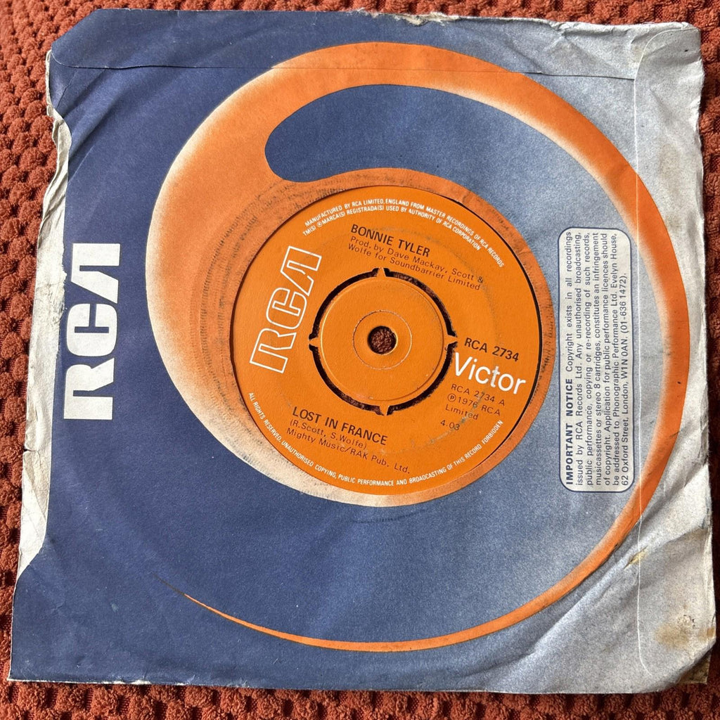 BONNIE TYLER - LOST IN FRANCE / BABY I REMEMBER YOU ORIGINAL UK 7'' vinyl single