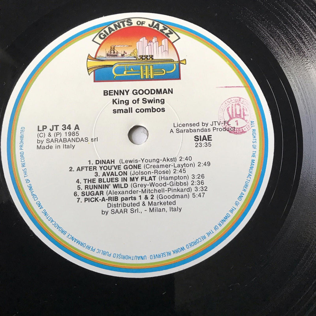 Benny Goodman King of Swing Small Combos Vinyl LP Record 1985 Ex/ex