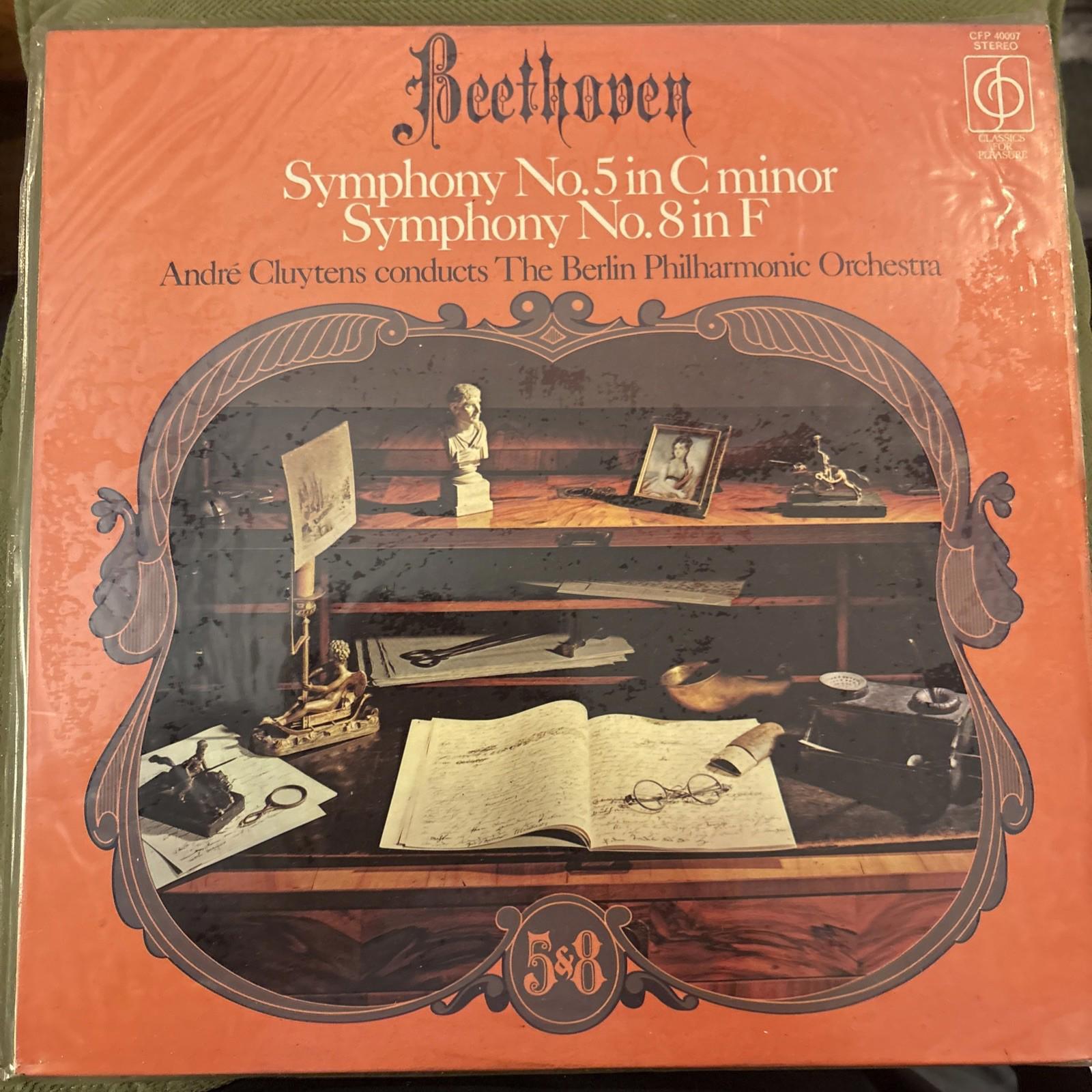 Beethoven symphonies 5 and 8, perf. Berlin Philharmonic Orch -pre-owned vinyl LP