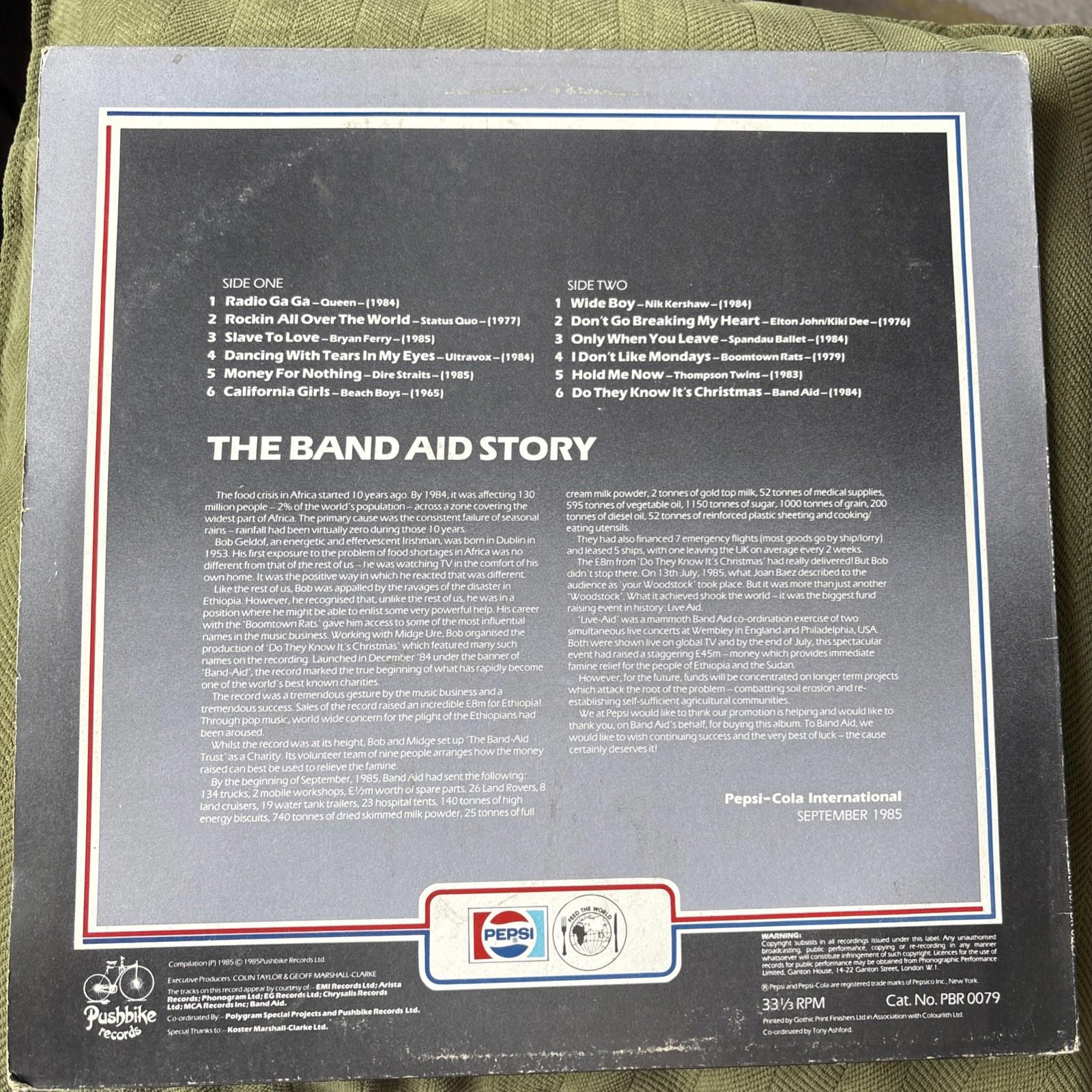 80’s Compilation Pepsi Band Aid Hits  12" Vinyl Album Record LP 1985 Pushbike