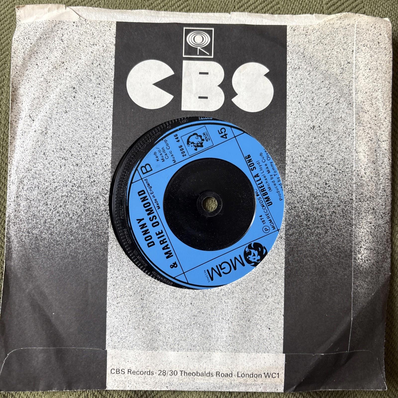 DONNY AND MARIE OSMOND I'M LEAVING IT (ALL) UP TO YOU, 7" Vinyl Single MGM, 1974