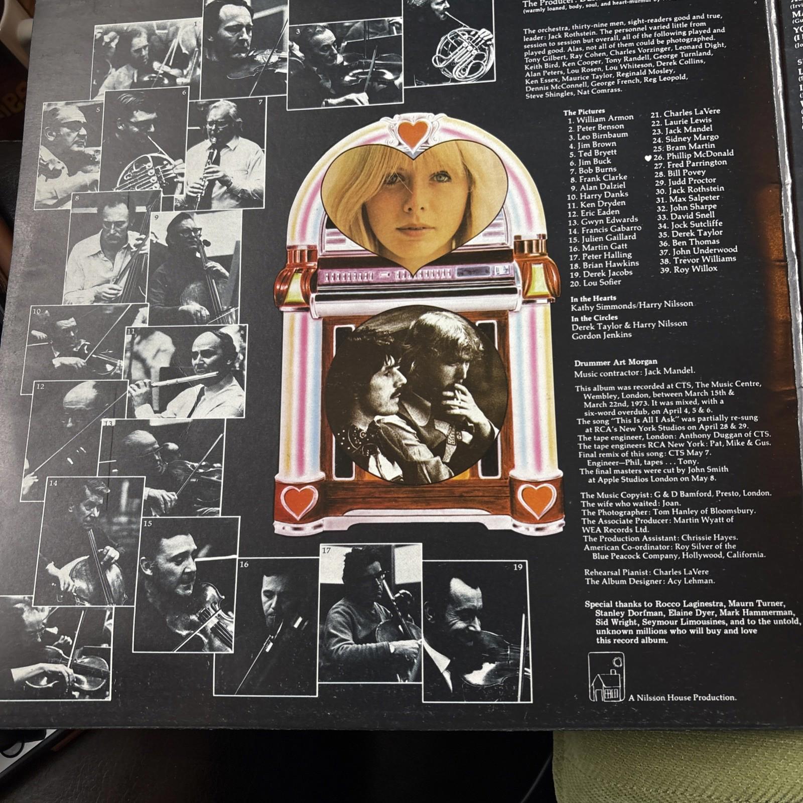 A Little Touch Of Schmilsson In The Night 1973 UK Vinyl LP Record Album Excellen