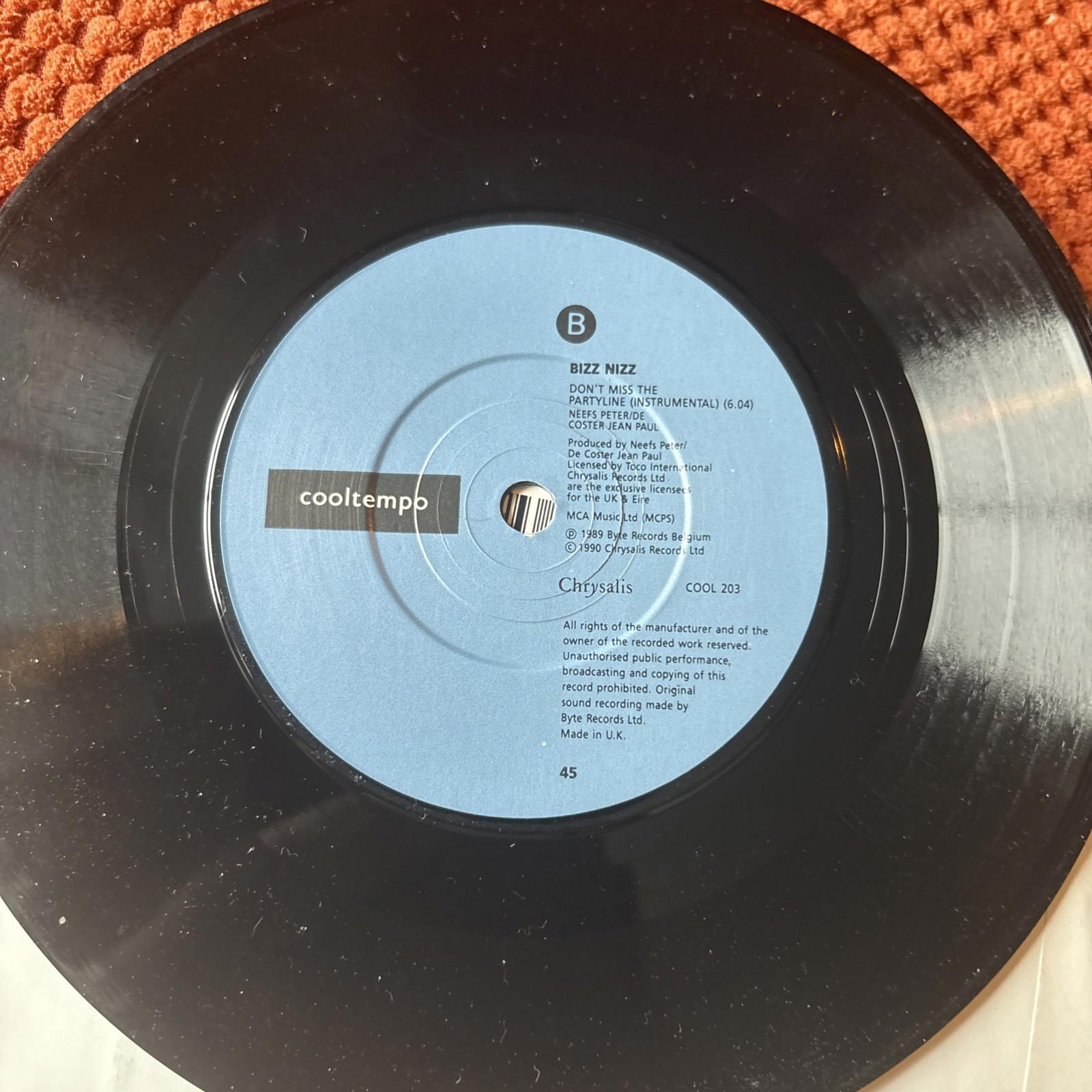 Bizz Nizz, Don't Miss the Partyline 7’ Vinyl Single Records