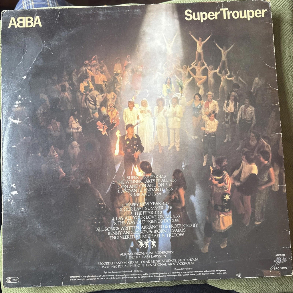 ABBA Classic Pop Super Trouper Vinyl LP Album A1 B1 First Press Epic S EPC 10022