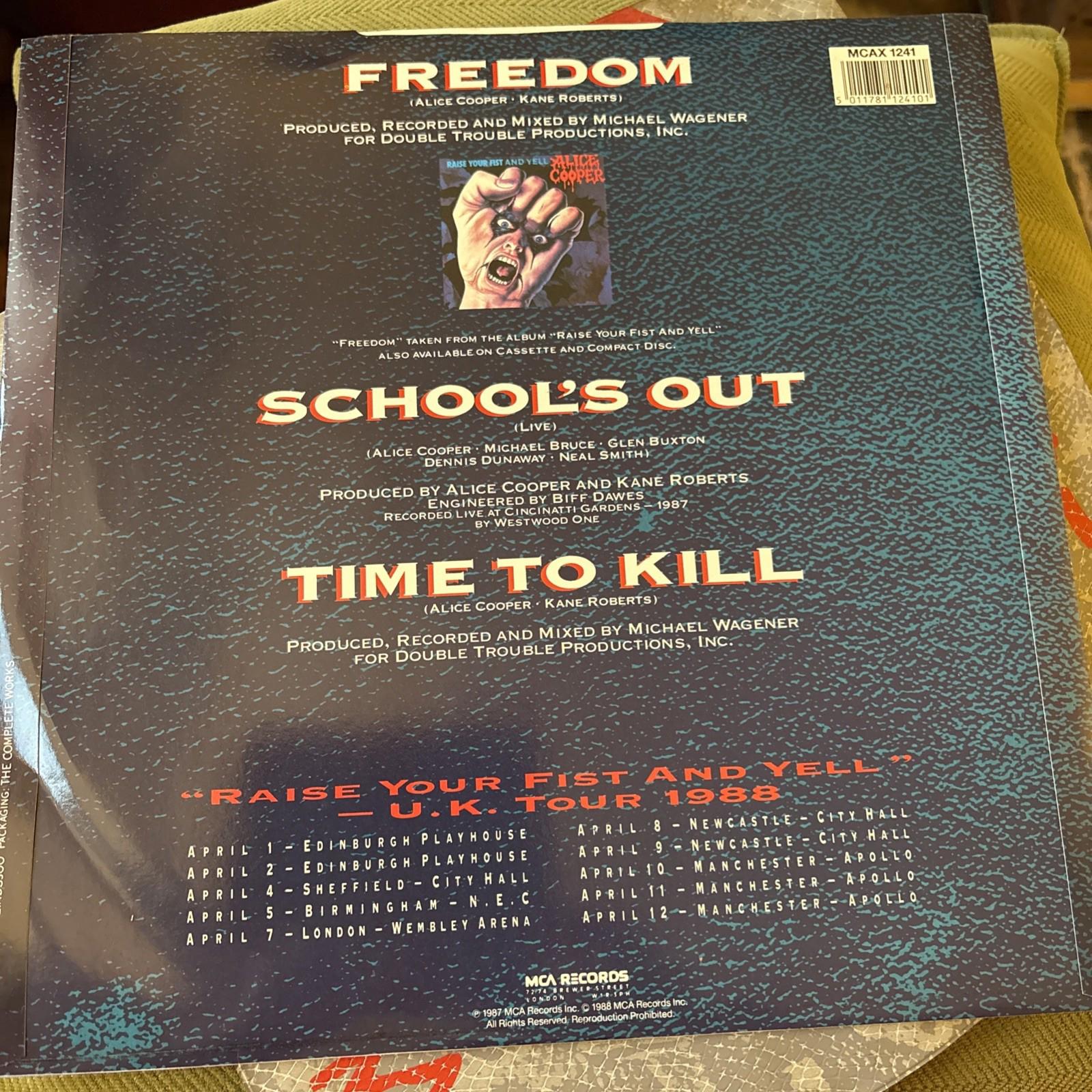 Alice Cooper Freedom 12 Special LTD Edition Snakeskin Bag Vinyl 1988 First A1