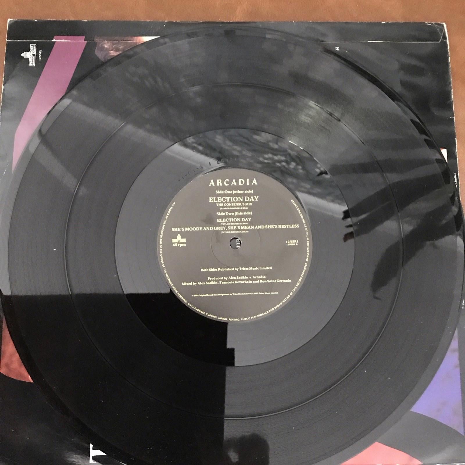 Arcadia  – Election Day (The Consensus Mix) Vinyl 12" Single 45rpm 1985 Record