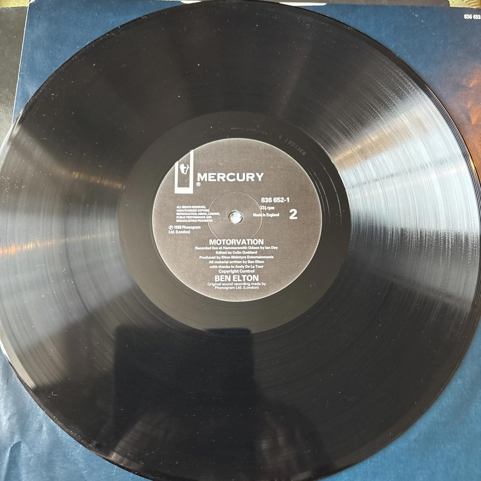 BEN ELTON ~ MOTORVATION ~ 1988 UK 2-TRACK VINYL LP RECORD ~ MERCURY 836 652-1