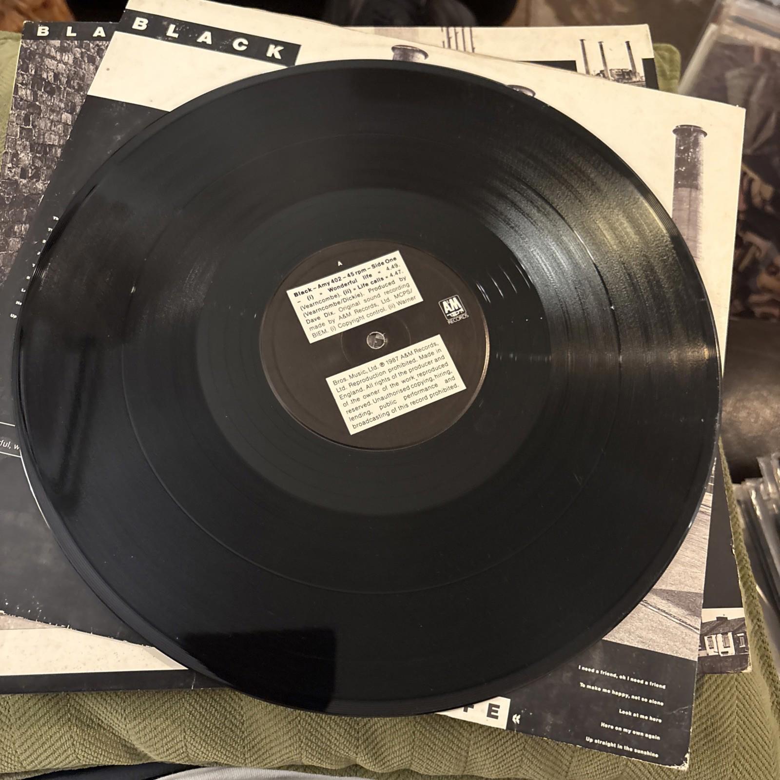 Black Wonderful Life Vinyl Record VG+/G+ AMY402 1987