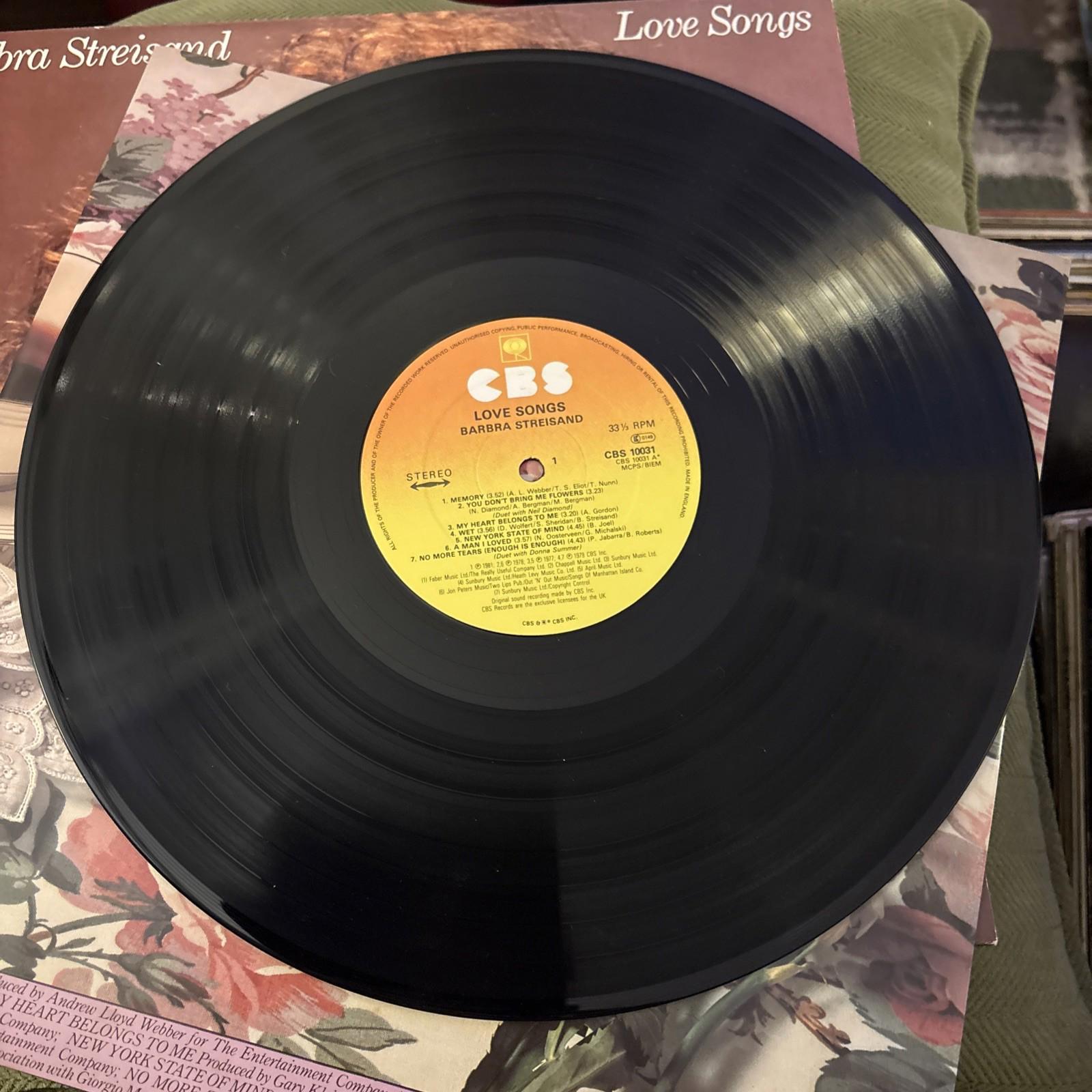 BARBRA STREISAND LOVE SONGS CBS 10031 1981 VINYL LP RECORD