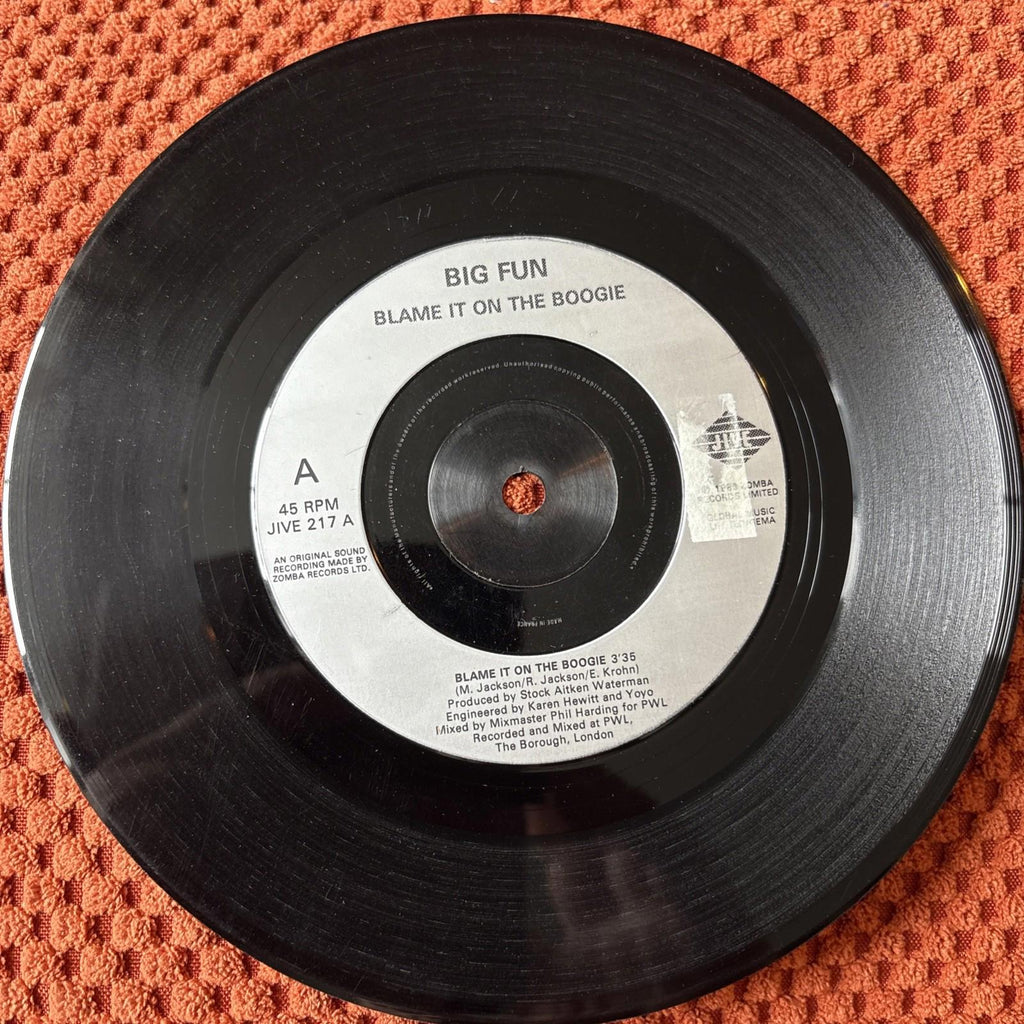 Big Fun- Blame It On The Boogie (2 versions)- Jive Records - 7” 1989