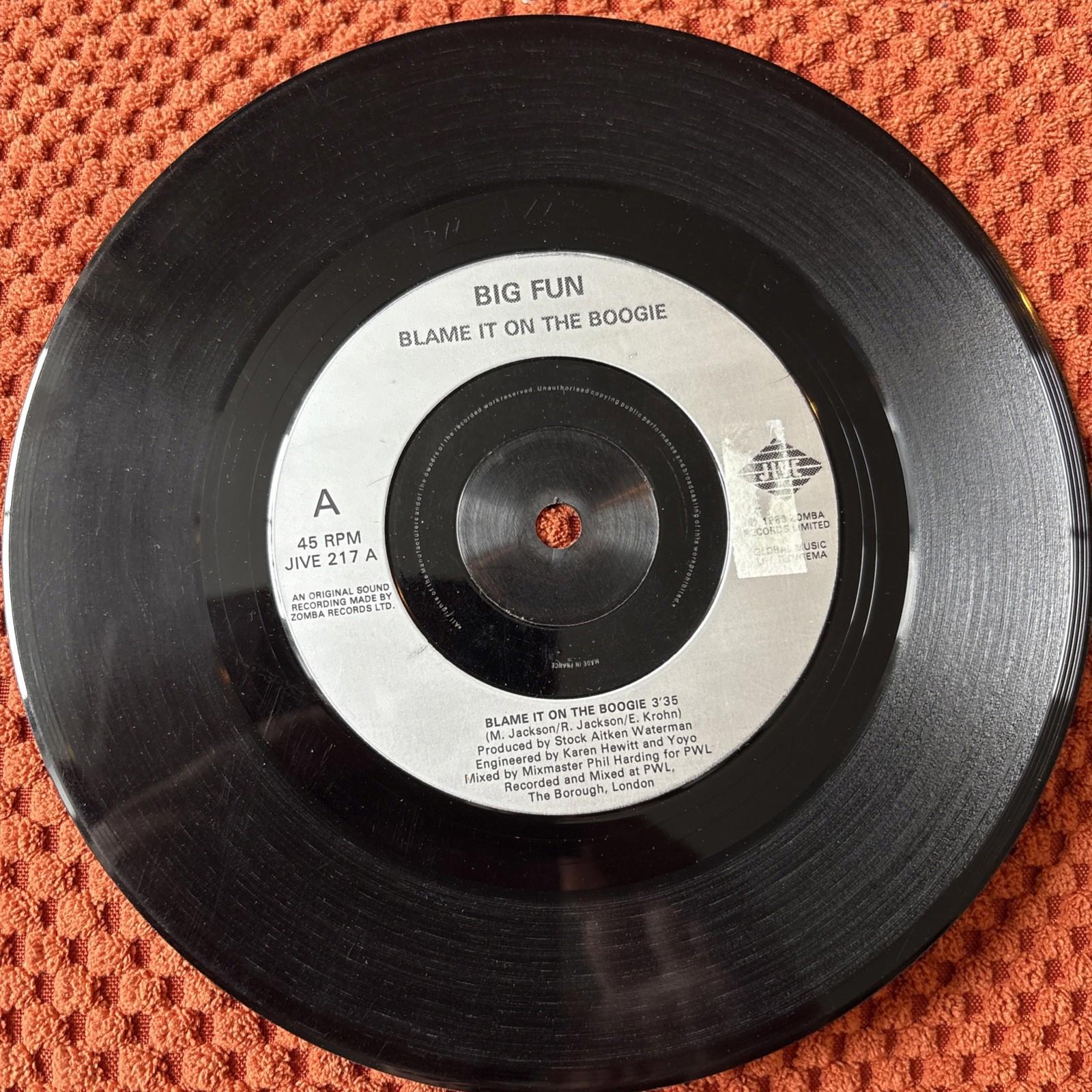 Big Fun- Blame It On The Boogie (2 versions)- Jive Records - 7” 1989