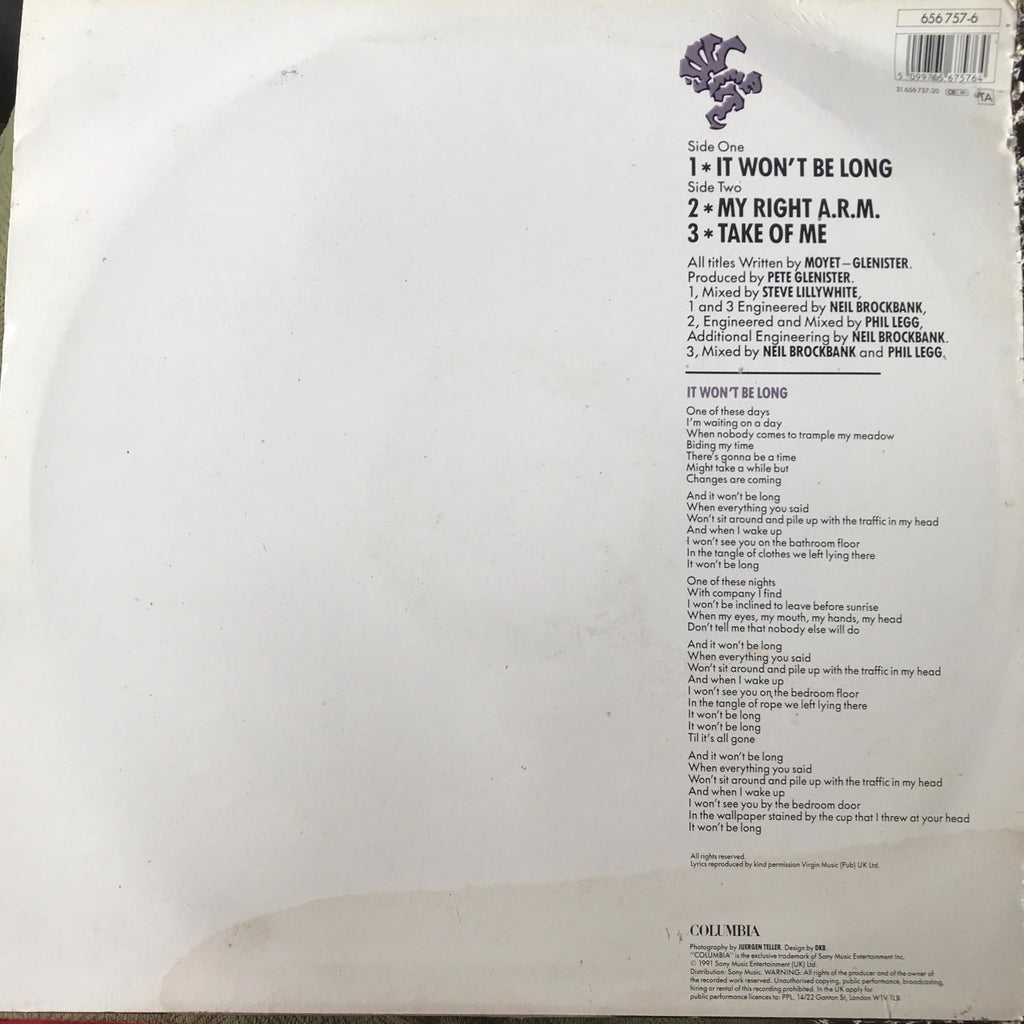 Alison Moyet It Won’t Be Long 12” Single Vinyl 656 757 - 6 Record