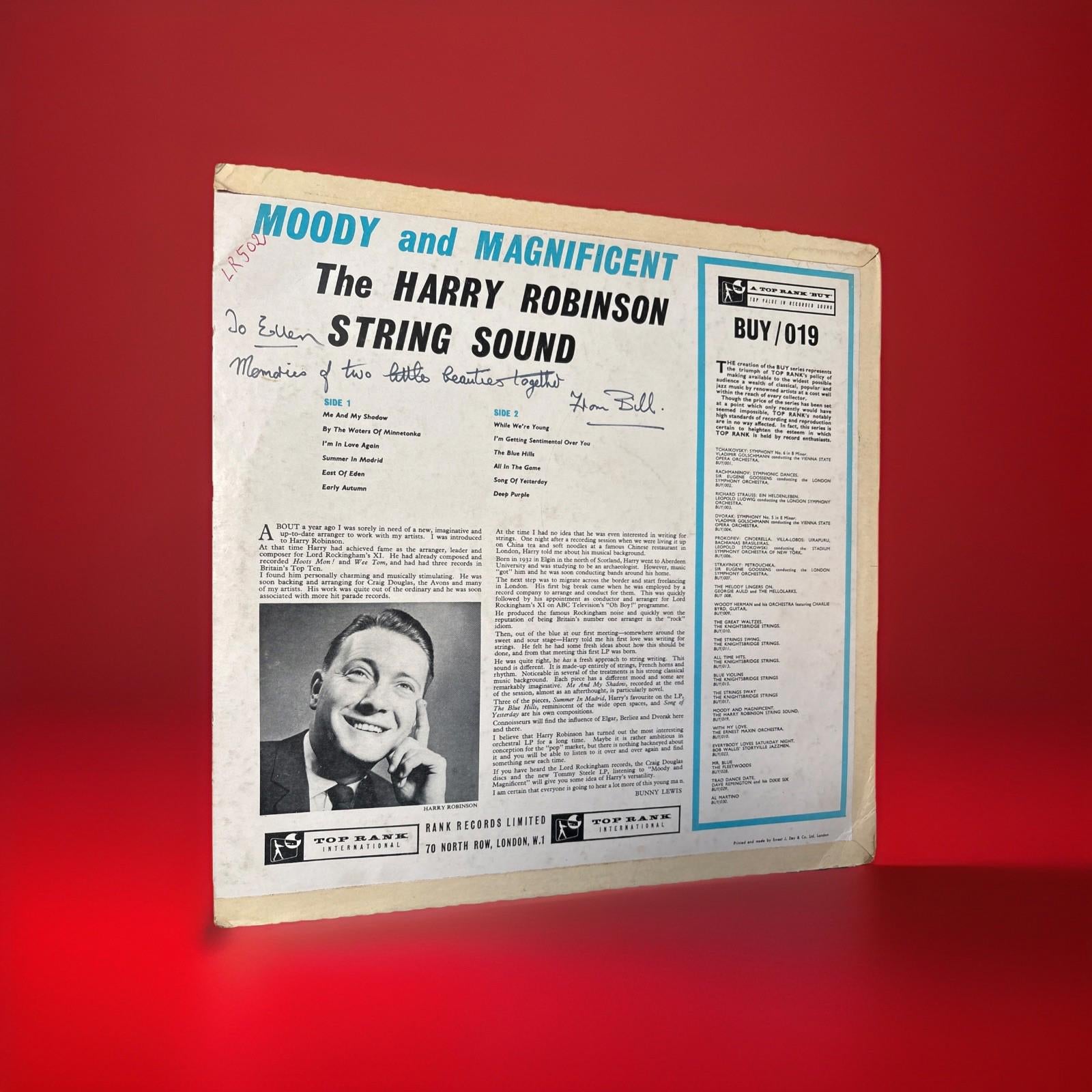 Harry Robinson String Sound - Moody And Magnificent Vintage Vinyl Lp Record