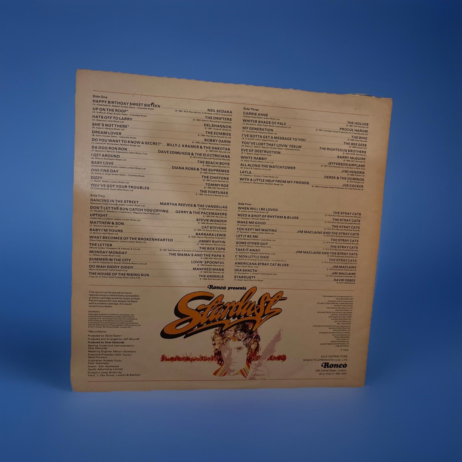 Stardust Original Soundtrack 1974 Ronco 44 Hits Film Music 2LP Double Album