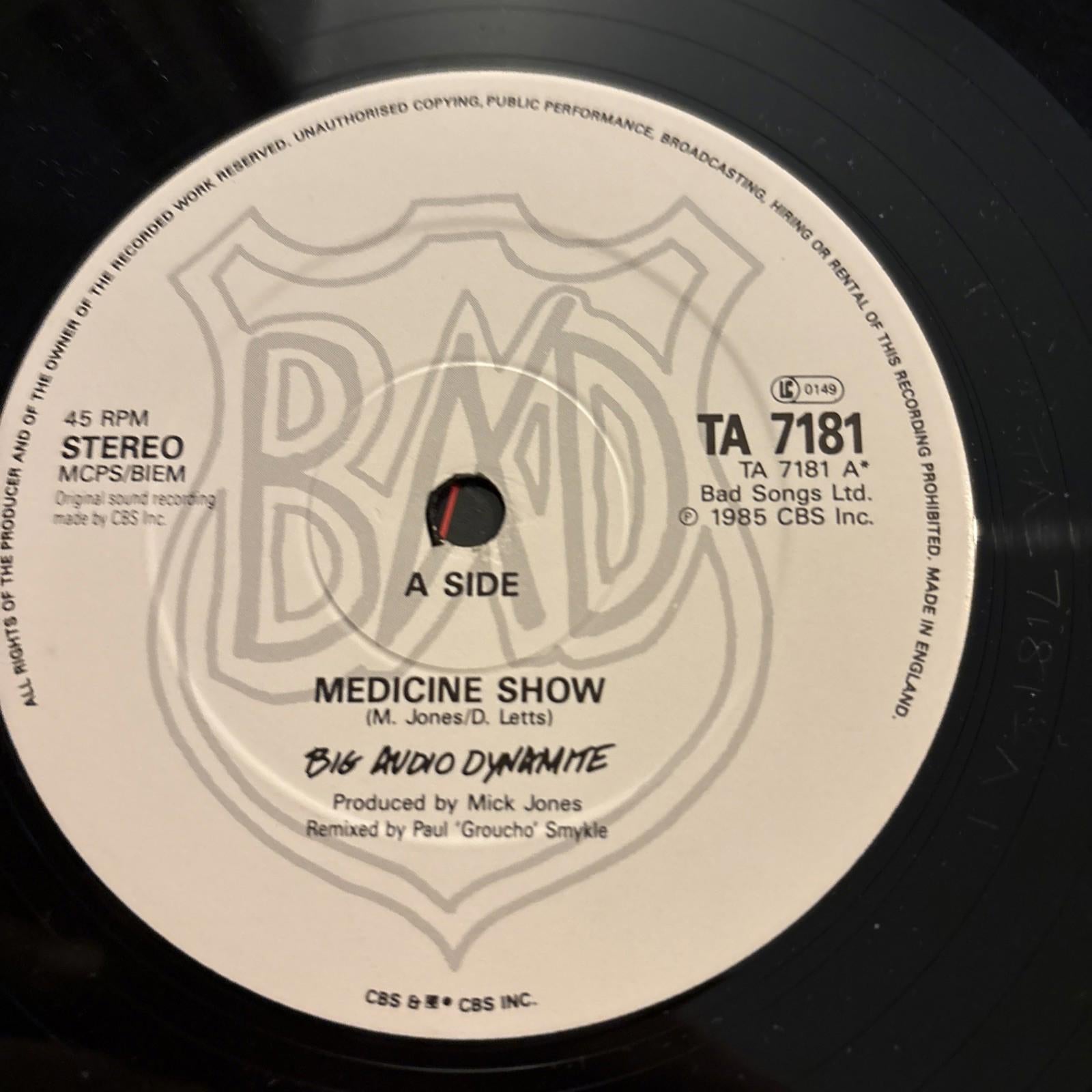 Big Audio Dynamite - Medicine Show 12" CBS Record Vinyl 1985 TA 7181 Mick Jones