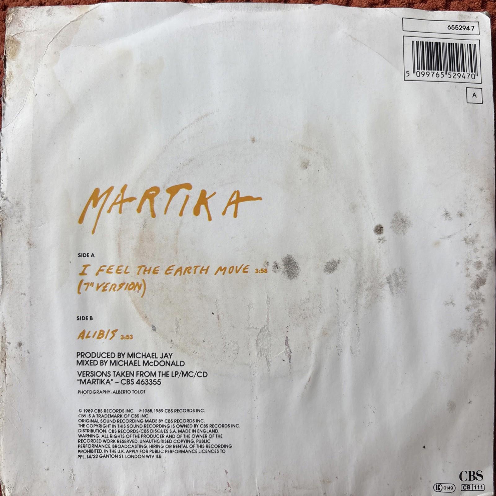 Martika - I Feel The Earth Move - 7” Vinyl Single