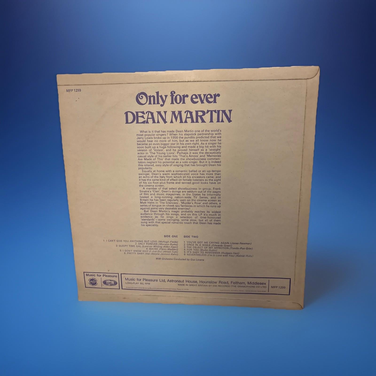 Dean Martin Only For Ever Vinyl LP Album Record Excellent Condition