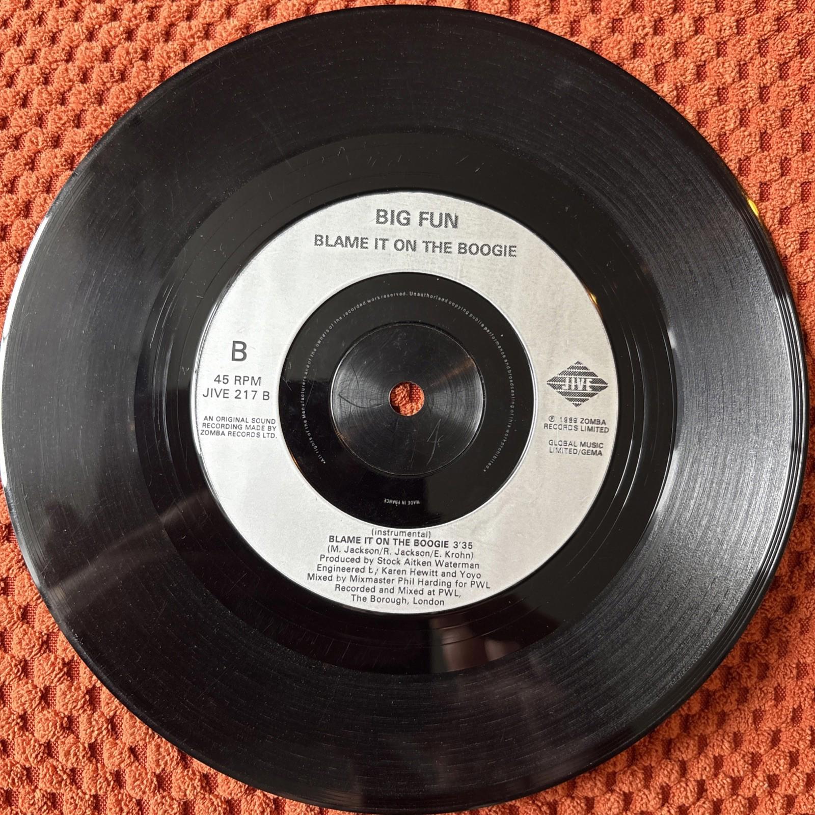 Big Fun- Blame It On The Boogie (2 versions)- Jive Records - 7” 1989