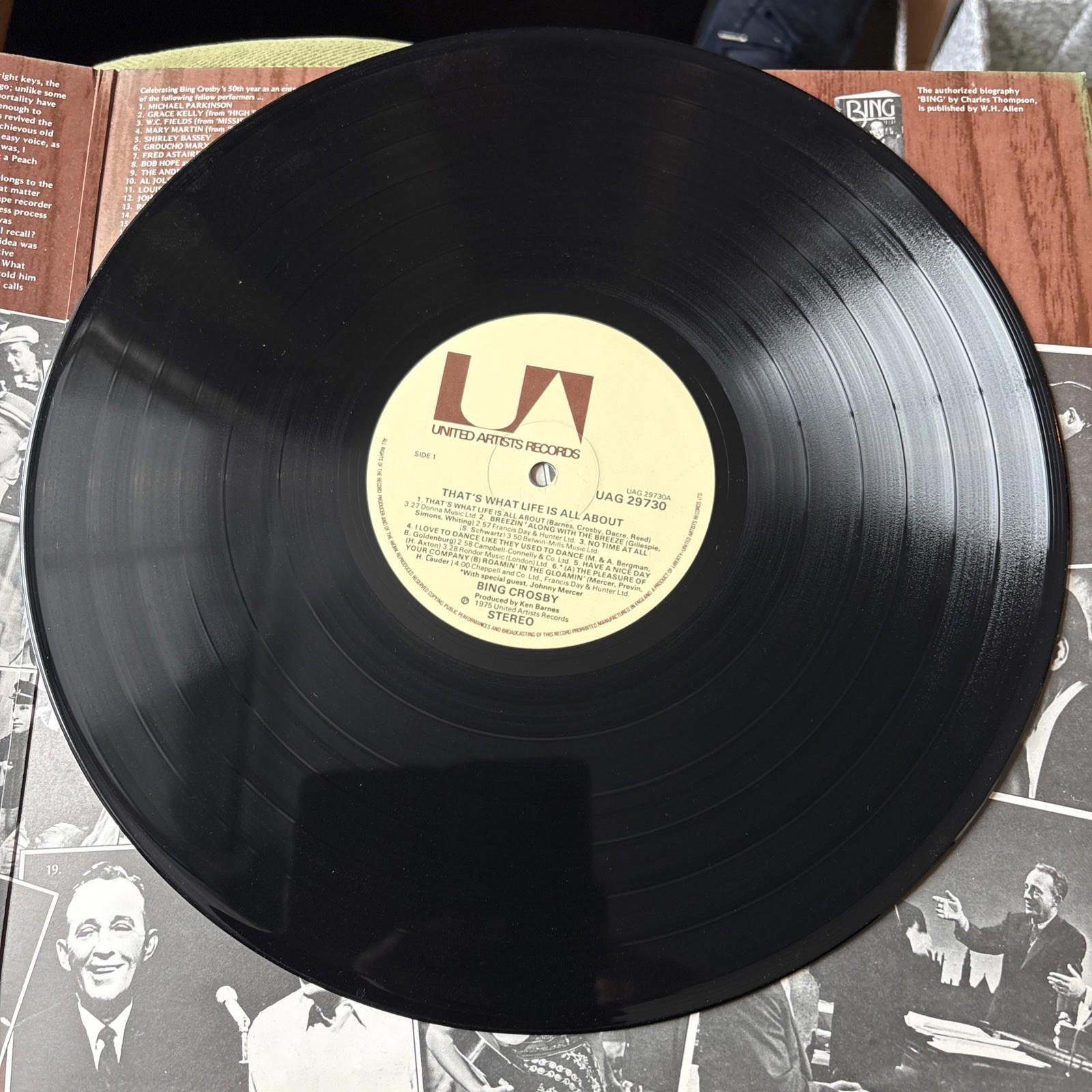 Bing Crosby. That’s What Life Is All About. 12 Inch Vinyl LP UAG 29730