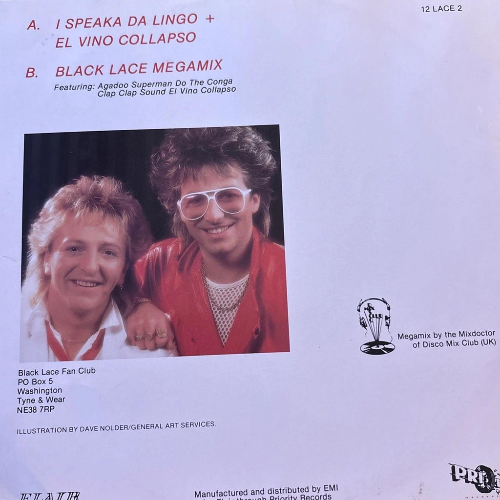Black Lace I Speak Da Lingo El Vino Collapso 12" 1985 Flair Records