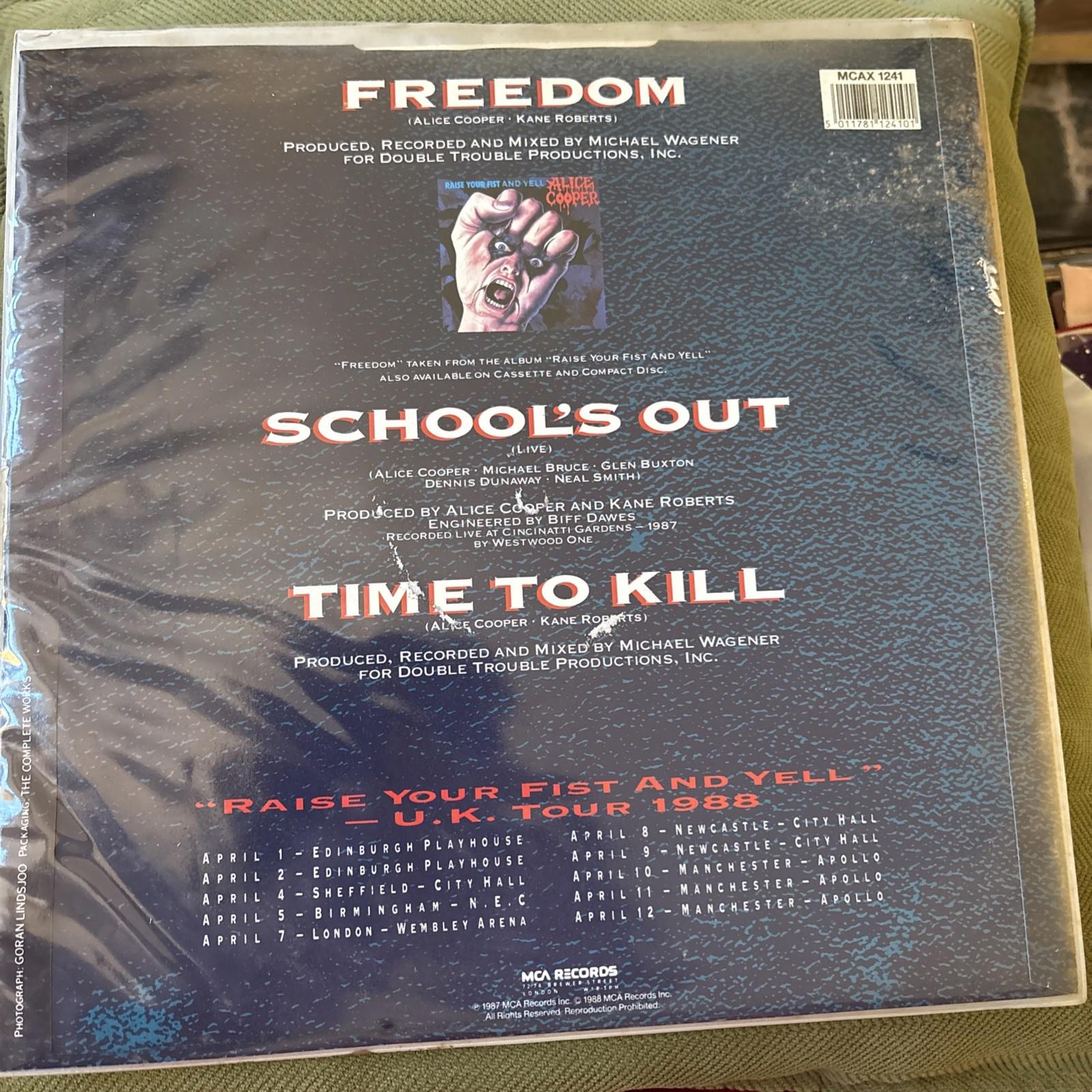 Alice Cooper Freedom 12 Special LTD Edition Snakeskin Bag Vinyl 1988 First A1