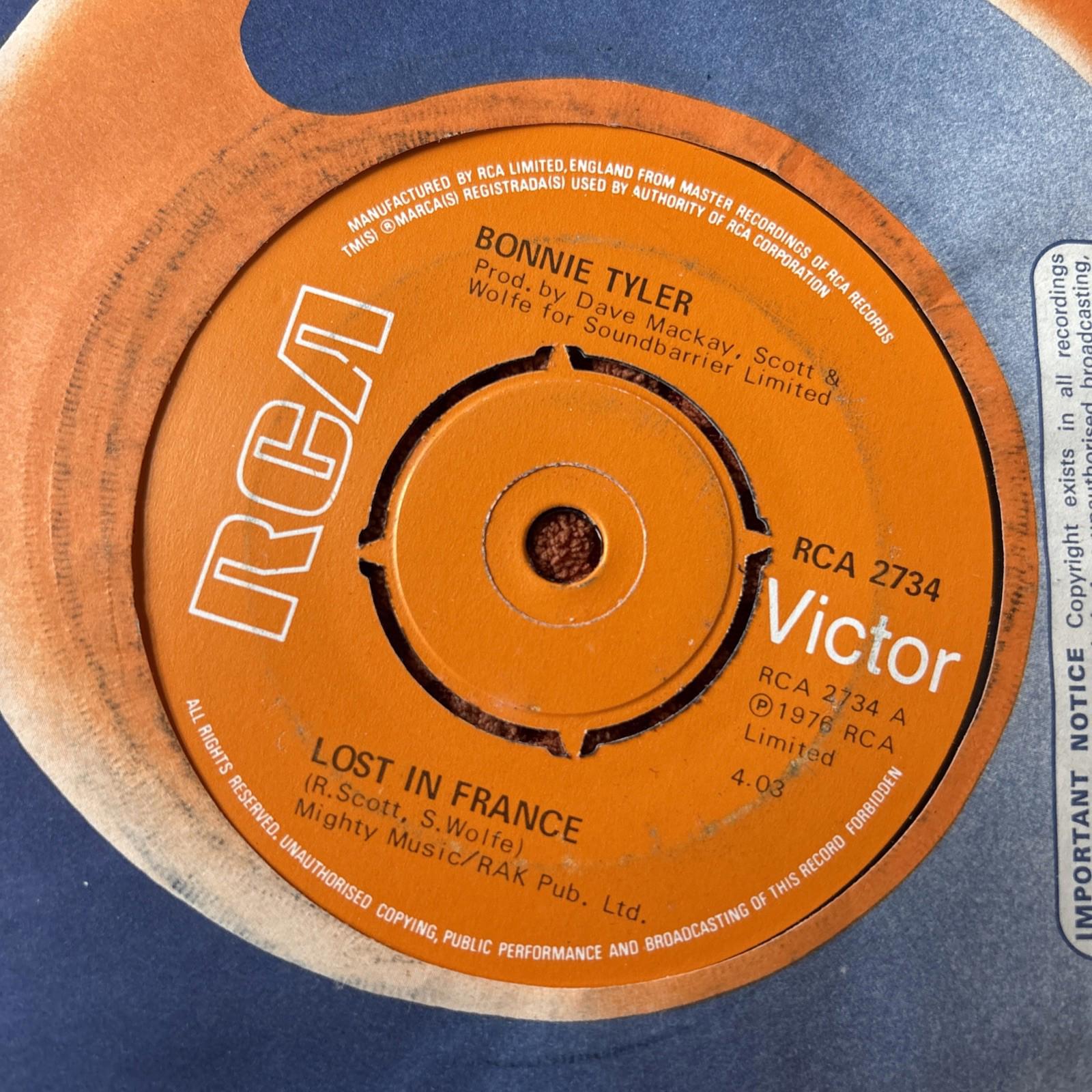 BONNIE TYLER - LOST IN FRANCE / BABY I REMEMBER YOU ORIGINAL UK 7'' vinyl single