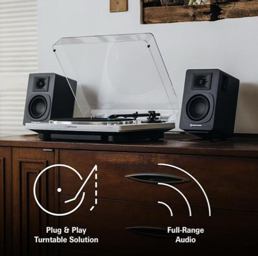 Audio-Technica AT-SP3X Powered Bluetooth Bookshelf Speakers - Black