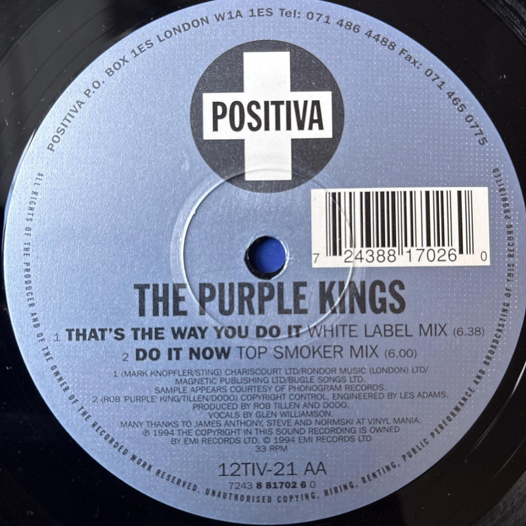 The Purple Kings That's The Way You Do It 12" vinyl record 1994 house Positiva