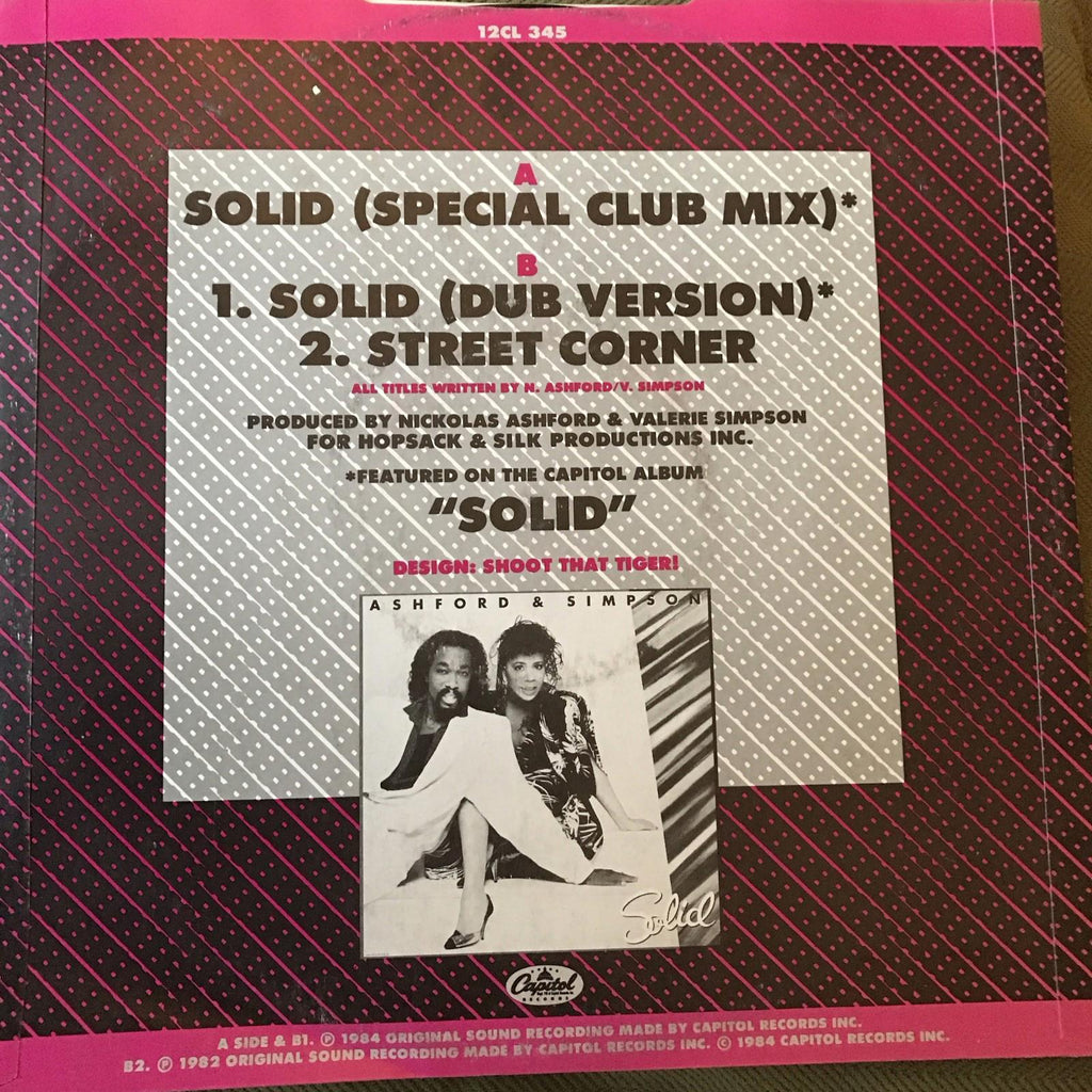 Ashford And Simpson Solid Club Mix Vinyl EX/EX 1984 Stereo 45 12" Single record