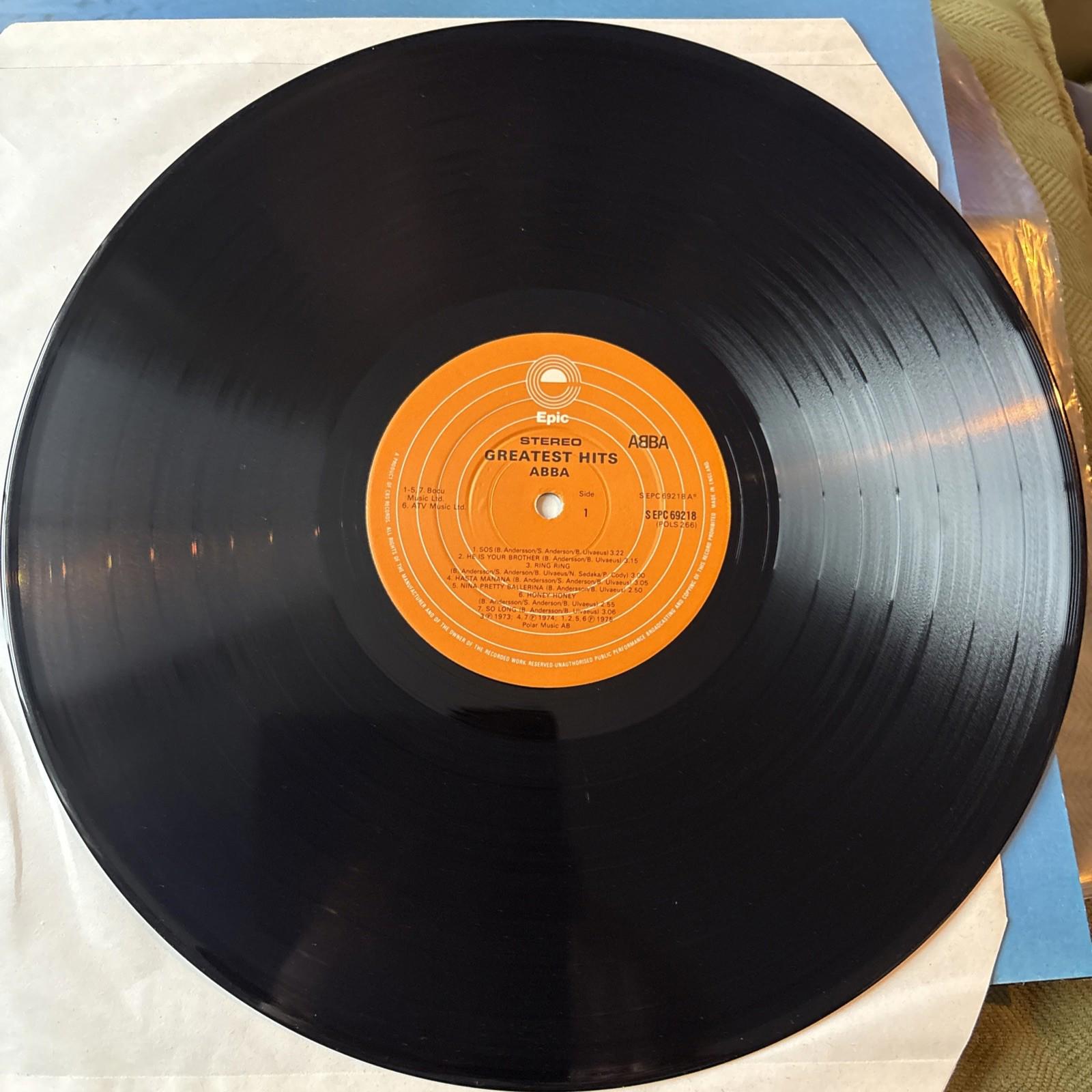 ABBA Greatest Hits 1976 Epic Pop Music Vinyl LP Record 12" Orange Seal