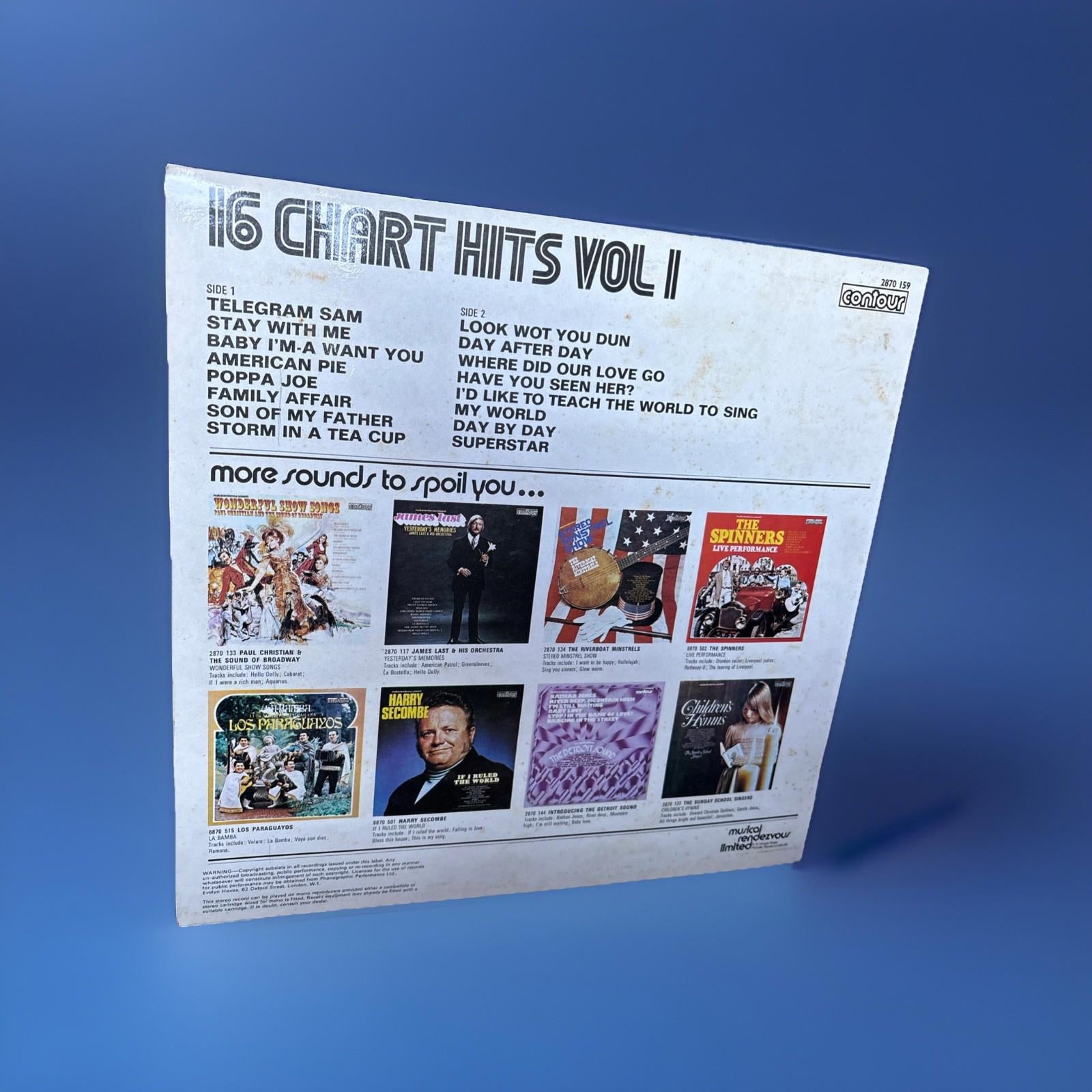 70’s Compilation - 16 Chart Hits Vol 1 Musical Rendezvous 12" LP Contour 1972