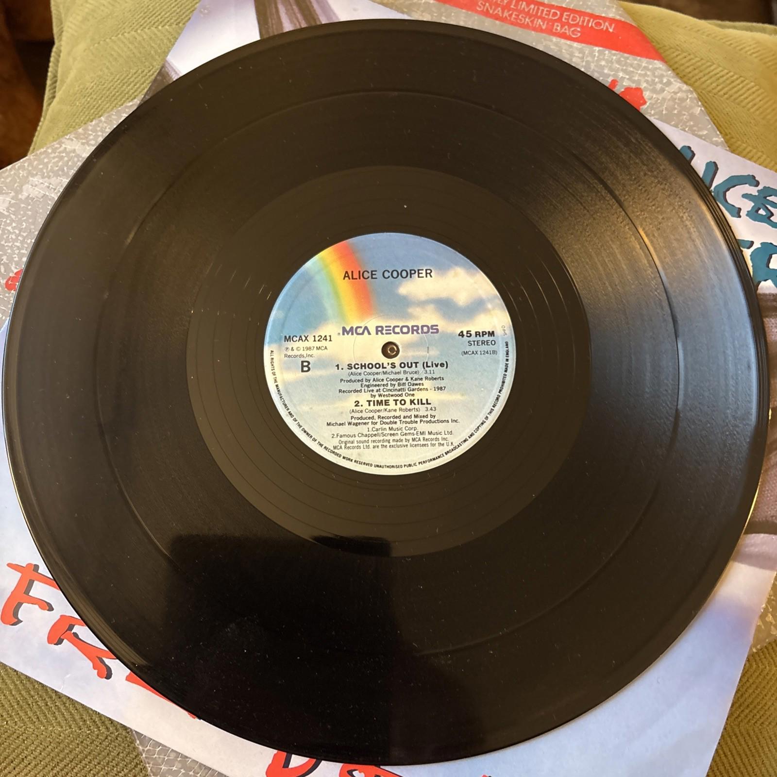 Alice Cooper Freedom 12 Special LTD Edition Snakeskin Bag Vinyl 1988 First A1