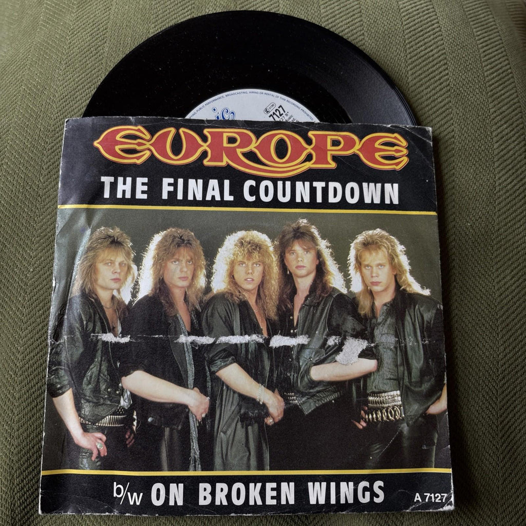 Europe The Final Countdown & On Broken Wings 7” Vinyl Single  Epic A7127 1986