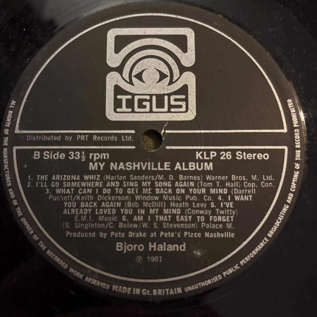 Bjoro Haaland My nashville album 1981 vinyl lp album record excellent condition