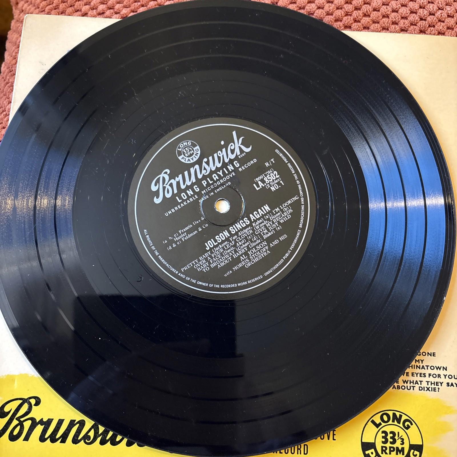 AL JOLSON - 10" LP Record - Jolson Sings Again Vinyl Album 33rpm - EX/EX