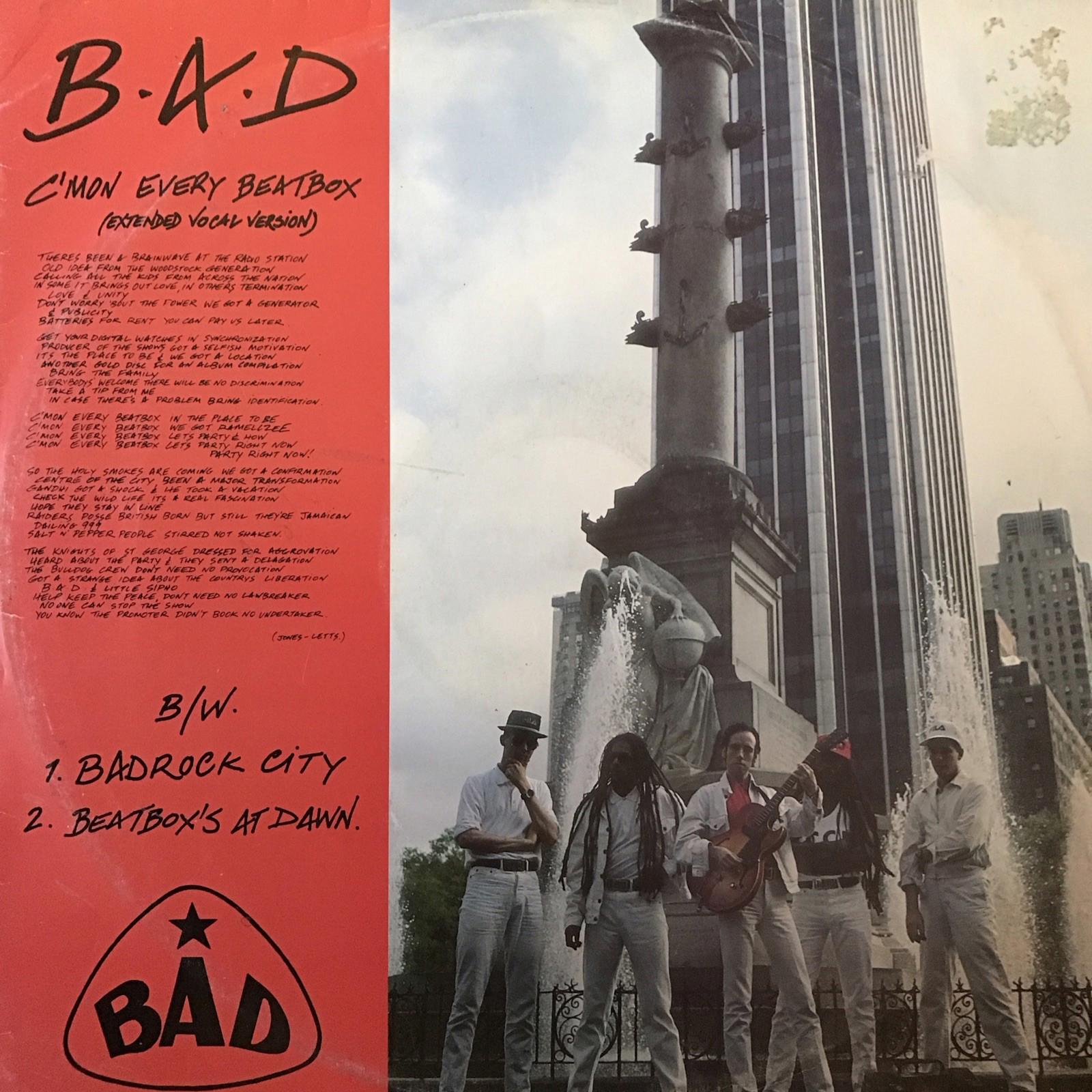 B A D   C'mon Every Beat box 12'' Vinyl CBS Records  1986 excellent