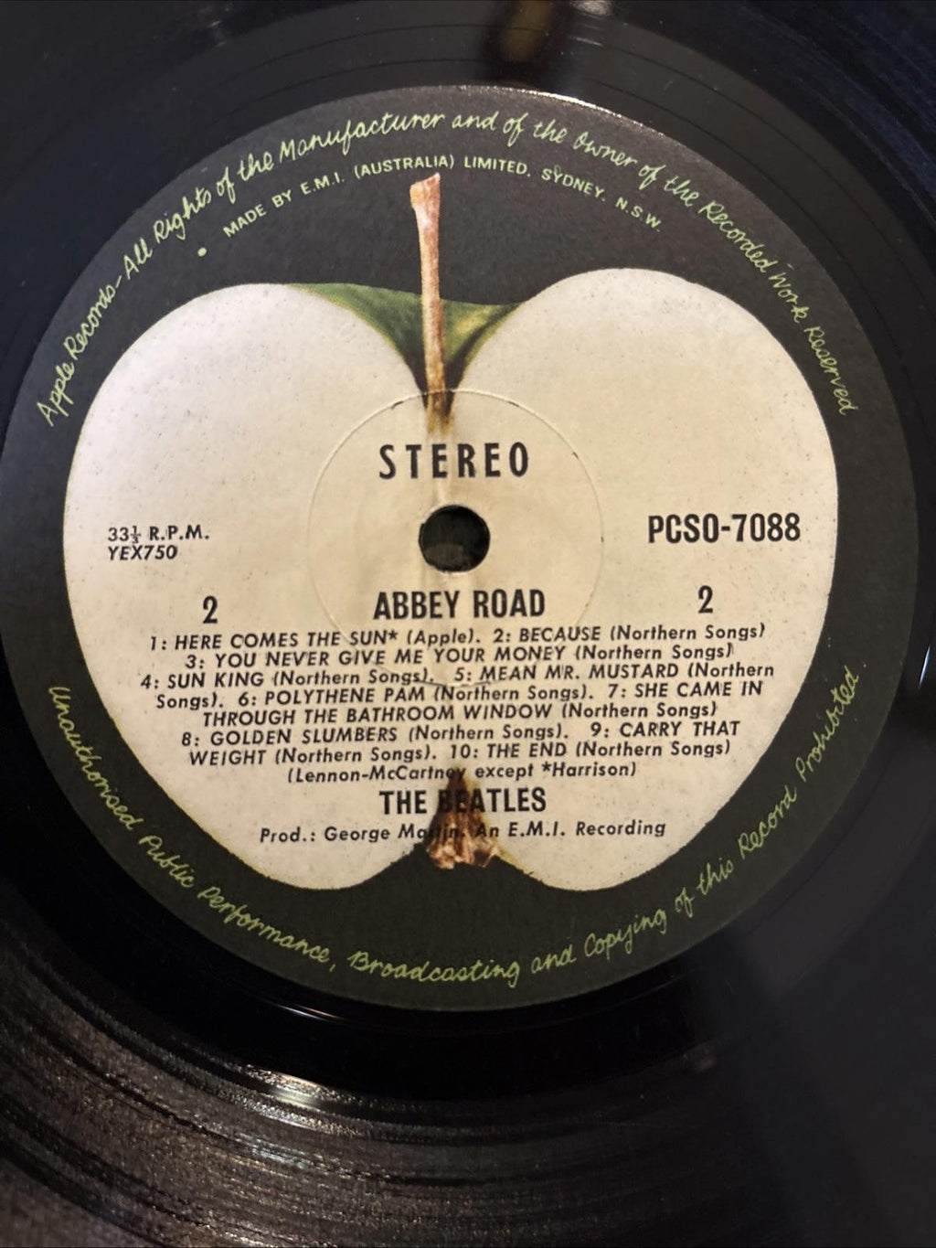 Beatles Abbey Road First Press YEX 749-2 750-1 Misaligned Apple No Her Majesty