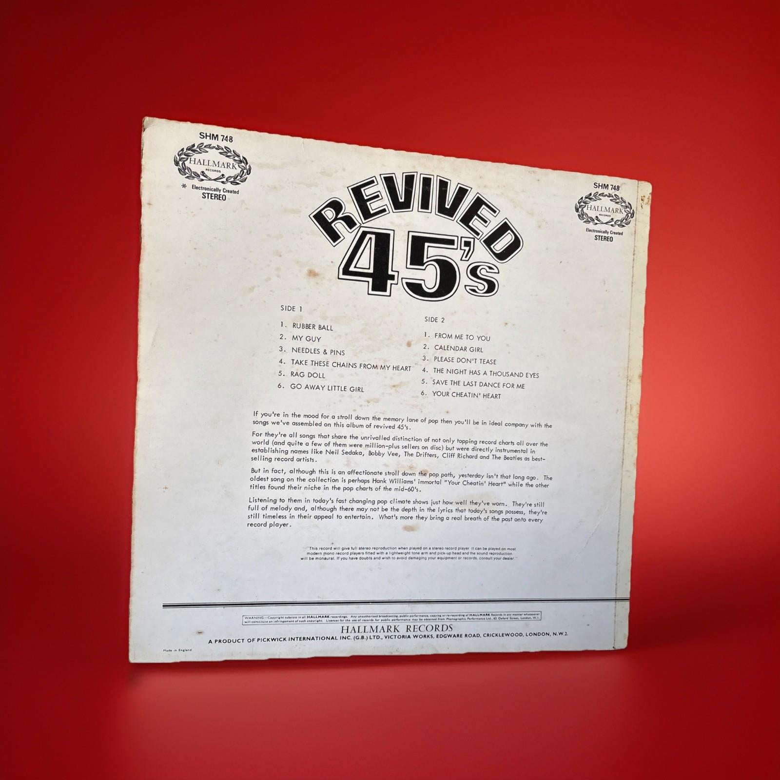 Revived 45s - UK Vinyl Lp Record  Album 1971 - Vintage Various Covers Album