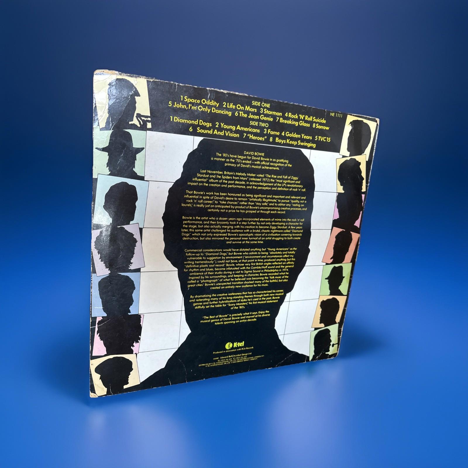 The Best Of Bowie Vinyl Record K Tel NE 1111 Fair Condition A8/B1