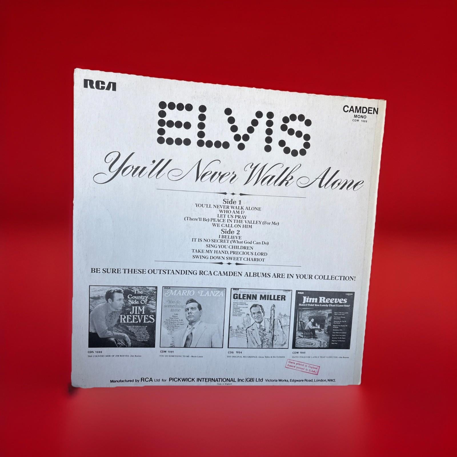 Elvis Presley - You'll Never Walk Alone/1971 RCA Camden 1088  Lp Vinyl Record