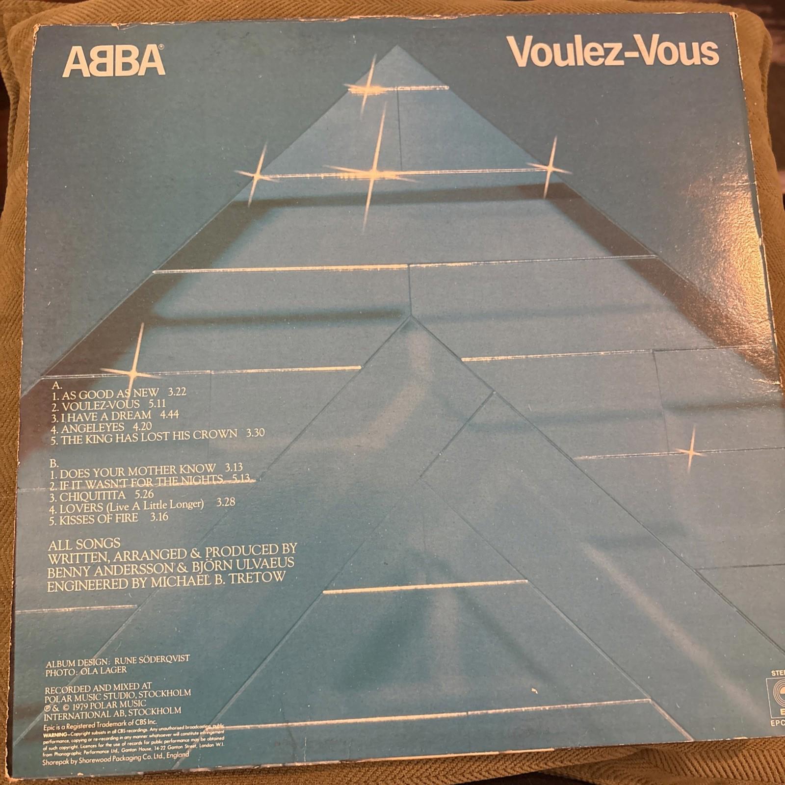 ABBA -VOULEZ-VOUS - VINYL LP RECORD - 1979 - EPIC - EPC 86086