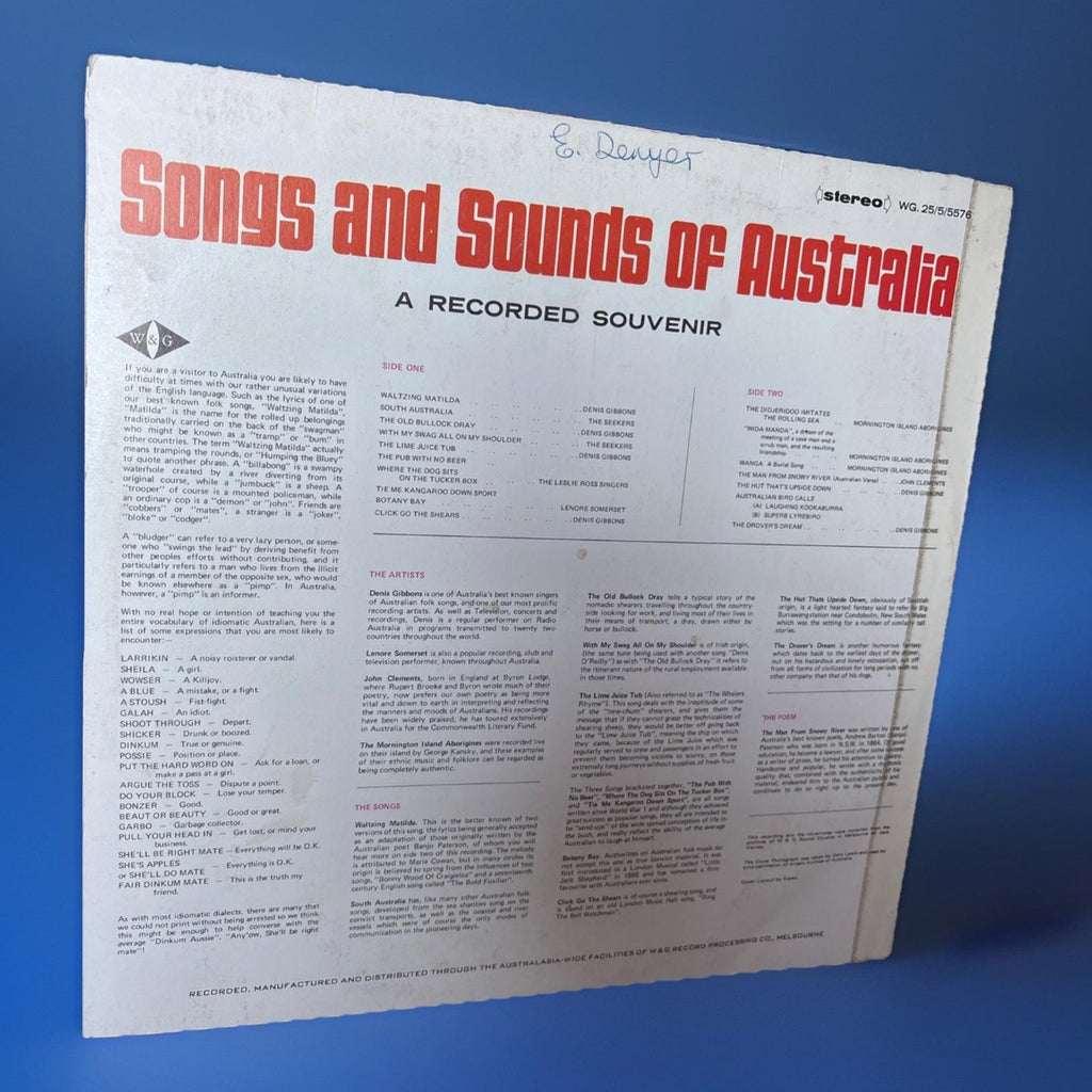 Various Songs And Sounds Of Australia A Recorded Souvenir Lp Vinyl Record Album